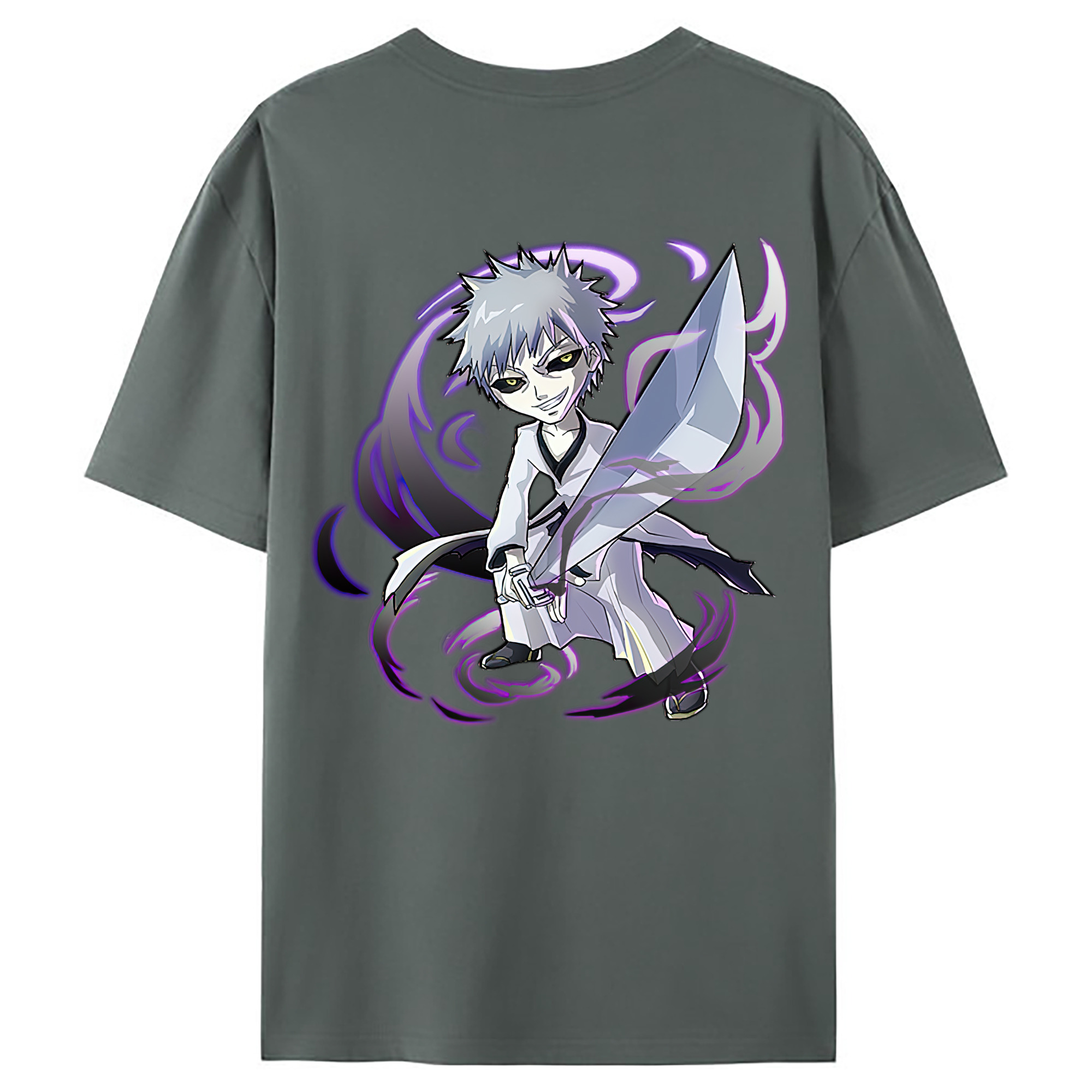 （画像用） ブリーチ 黒崎一護（くろさき いちご）BLEACH Kurosaki Ichigo 綿100％ メンズ半袖Tシャツ（バックプリント） 通気性